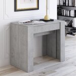 Toscohome - table console � rallonge ciment 90x51, 6 cm - luka