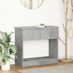 Table console avec tiroirs - table d'entr�e gris b�ton 85, 5x38, 5x74, 5 cm