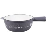 Table et cook - frise hiver gris taupe poelon fonte 24cm