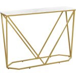 Table de couloir murale console effet marbre blanc en métal doré et mdf plaqué hazen Table de couloir murale console effet marbre blanc en métal doré et mdf plaqué hazen