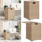 Table de couverture de bouteille de propane beige 40x40x60 cm - meuble de jardin - table de jardin - ...