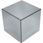 Table cubique miroir transparent. bout de canap�. table d'appoint cube miroir 30cm