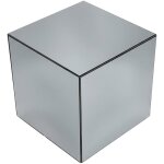 Table cubique miroir transparent. bout de canap�. table d'appoint cube miroir 35cm