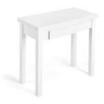 Herdasa, table de cuisine extensible, modle liv, en mlamine et mtal, 77x80x40 cm, blanche