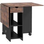 Table de cuisine rabattable sorena effet bois brun et noir