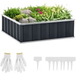 Table de culture sur pieds en acier, bac de jardinage profond pour l�gumes, herbes aromatiques et fleurs, ...
