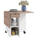 Mh - table desserte pliable jarry bois et blanc