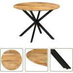 The living store - table  dner 110x78 cm bois de manguier massif et acier - table  manger - table ...