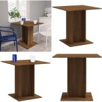 Table � d�ner ch�ne marron 80x80x75 cm bois d'ing�nierie - table � manger - table ronde - table rectangulaire ...
