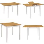 Vidaxl - table à manger extensible blanc (80 - 120)x80x74 cm mdf - table à manger - table extensible ... Vidaxl - table à manger extensible blanc (80 - 120)x80x74 cm mdf - table à manger - table extensible ...
