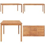 Table  dner de jardin 180x90x77 cm bois de teck solide - table de jardin - table en bois - table repas ...