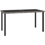 Jinlefu - table  dner de gris 140x70x73 cm rsine tresse