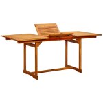 Table � d�ner de jardin, table de salle de � manger, table d'ext�rieur (120 - 170)x80x75 cm bois d'acacia ...