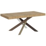 Table extensible 6 � 18 personnes ch�ne naturel et pieds entrelac�s l 160 � 420cm artemis