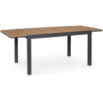 Table extensible en aluminium avec plateau en polywood 140 - 200 x 90 cm anthracite