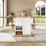 Table extensible blanche 110 - 140x80cm avec rangement, porte - collations et casier  vin, pliable pour ...