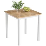 Table extensible en bois et caoutchouc pour 4 personnes design naturel parfaite pour salle  manger compacte ...