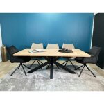 Pier import - table extensible en chne blanc bords droits 200 cm etna