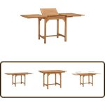 Vidaxl - table extensible de jardin (110 - 160)x80x75 cm teck solide - table de jardin - table extensible ...