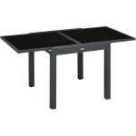Table extensible de jardin grande taille dim. dépliées 160l x 80l x 75h cm alu métal époxy anthracite ... Table extensible de jardin grande taille dim. dépliées 160l x 80l x 75h cm alu métal époxy anthracite ...