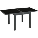 Table extensible de jardin grande taille dim. dépliées 160l x 80l x 75h cm alu métal époxy anthracite ... Table extensible de jardin grande taille dim. dépliées 160l x 80l x 75h cm alu métal époxy anthracite ...