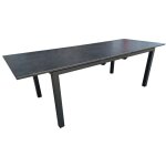 Proloisirs - table extensible - melodie - aluminium époxy graphite - plateau céramique 6 mm - 180 / 240 ... Proloisirs - table extensible - melodie - aluminium époxy graphite - plateau céramique 6 mm - 180 / 240 ...
