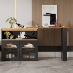 Table extensible moderne 138 - 193x39x105cm avec rangement et bande led rglable - structure pivotante ...
