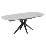 Meubletmoi - table extensible ovale 130 � 190 cm en c�ramique gris b�ton - adele