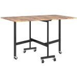 Tables extensibles - table pliante 6 personnes - 6 roulettes frein�es - ch�ne massif - espace r�duit