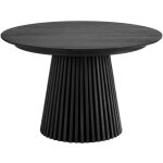 Table extensible ronde pied central relief mdf placage ch�ne noir - dublin