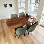 Table extensible vintage effet noyer 130 - 160 cm umea