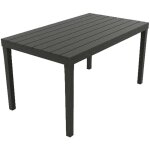 Table d'ext�rieur asar, 10 places, �tanche r�sistant � l'eau, made in italy, 138x80x72h cm noir anthracite ...