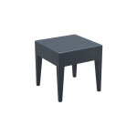 Table ext�rieure � polyrattan confortablement empilable 45x45cm diff�rentes couleurs colore : gris fonc� ...