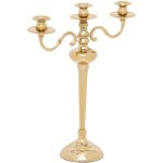 Table de f�tes bougeoir chandelier 3 t�tes en m�tal dor� h 48 cm - feeric christmas