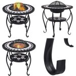Table de foyer mosaque noir et blanc 68 cm cramique - table de foyer - tables de foyer - home & living ...