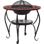 Table de foyer mosa�que terre cuite et blanc 68 cm c�ramique cfw966919