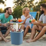 Table glacière 15l jardin 3 en 1 avec couvercle relevable seau à glace pp bleu cwxt8377 design in Table glacière 15l jardin 3 en 1 avec couvercle relevable seau à glace pp bleu cwxt8377 design in