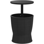 Table � glaci�re - outsunny - 3 en 1 - avec seau � glace, plateau t�lescopique - pour bi�re, vin, jardin ...