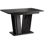 Mobilier1 - table goodyear 130, marbre noir, 75x80x120cm, allongement, stratifi