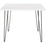 Table hairpin 90 x 90 cm pour cuisine, salon, salle � manger blanc