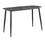 Table haute 140 cm arrondie cramique gris anthracite marbr - ryder