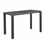 Meubletmoi - table haute 140 cm rectangle cramique gris anthracite marbr - harper