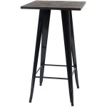 D�coshop26 - table haute de bar bistro en bois design industriel en m�tal 107x60x60cm noir 040005123