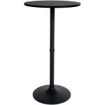 Table haute de bar bistrot plateau forme diam�tre 60 cm rond en bois noir et m�tal chrom� 100006576