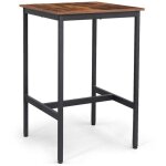 Table haute table de bar carr�e cadre en acier robuste 60 x 60 x 90 cm montage facile pour cuisine salon ...
