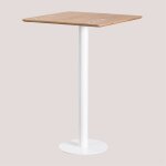 Table haute de bar carre en placage de frne frappe sklum &x2194&xfe0e 70 cm