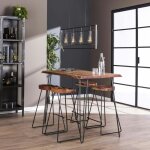 Pier import - table haute en bois massif bordure naturelle 130 cm melbourne Pier import - table haute en bois massif bordure naturelle 130 cm melbourne