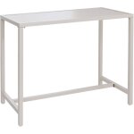 Table haute ext�rieure table de bar jardin 105 x 130 x 65 cm structure acier thermolaqu� cr�me 040008742 ...