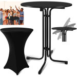 Table haute avec housse bistro pliable jardin table de fête bistro table ronde ø 80 cm noir - swanew Table haute avec housse bistro pliable jardin table de fête bistro table ronde ø 80 cm noir - swanew