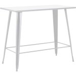 Oviala - table haute de jardin en acier blanc